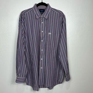 Faconnable Multicolor Stripes Cotton Long Sleeve Button Down Shirt Size XL